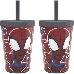 imageZak Designs Star Wars The Mandalorian Double Wall Tumbler with Lid and Straw Made of BreakResistant Plastic Baby YodaThe Child 13oz BPA Free SWSDV540Spidey and His Amazing Friends