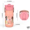 imageZak Designs Harmony Hello Kitty 20oz Water Bottle for Travel or At Home Recycled Stainless Steel is LeakProof When Closed and Vacuum Insulated with Straw Lid and Carry HandleDisney Princess Ariel  Mulan  Moana  Cinderella