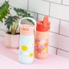 imageZak Designs Harmony Hello Kitty 20oz Water Bottle for Travel or At Home Recycled Stainless Steel is LeakProof When Closed and Vacuum Insulated with Straw Lid and Carry HandleFlower