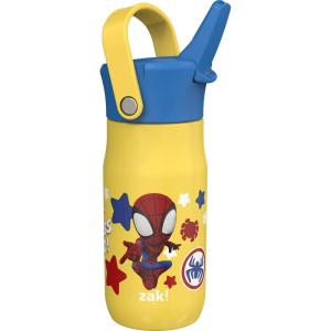 imageZak Designs Harmony Hello Kitty 20oz Water Bottle for Travel or At Home Recycled Stainless Steel is LeakProof When Closed and Vacuum Insulated with Straw Lid and Carry HandleSpiderman