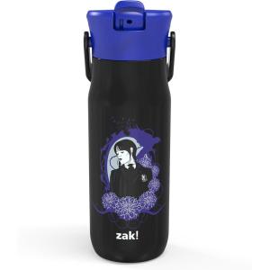 imageZak Designs Harmony Hello Kitty 20oz Water Bottle for Travel or At Home Recycled Stainless Steel is LeakProof When Closed and Vacuum Insulated with Straw Lid and Carry HandleWednesday Addams