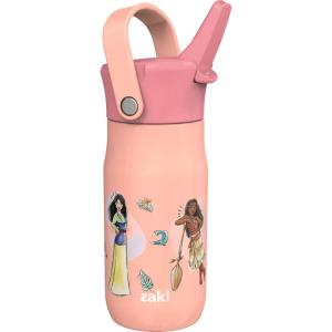 imageZak Designs Harmony Hello Kitty 20oz Water Bottle for Travel or At Home Recycled Stainless Steel is LeakProof When Closed and Vacuum Insulated with Straw Lid and Carry HandleDisney Princess Ariel  Mulan  Moana  Cinderella