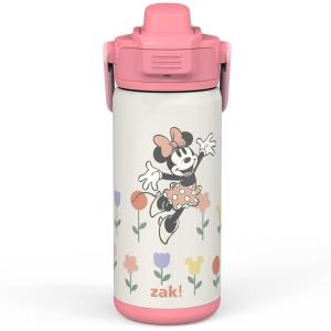 imageZak Designs Beacon Insulated Bottle Disney Minnie Mouse  14 oz  Durable Stainless Steel  DoubleWall Vacuum Insulation Silicone Spout ampamp PushButton LeakProof Lid  Dishwasher SafeMinnie Mouse