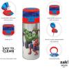 imageZak Designs Marvel Comics Durable Single Wall Stainless Steel Water Bottle with PushButton Flip Lid LeakProof Design is Perfect for Outdoor Sports 195oz BPA Free 195 oz Avengers