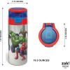 imageZak Designs Marvel Comics Durable Single Wall Stainless Steel Water Bottle with PushButton Flip Lid LeakProof Design is Perfect for Outdoor Sports 195oz BPA Free 195 oz Avengers