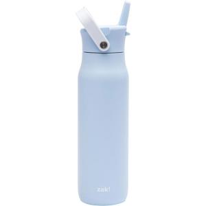 imageZak Designs Harmony Water Bottle for Travel or At Home 32oz Stainless Steel is LeakProof When Closed and Vacuum Insulated with Straw Lid and Carry Handle Provence BlueProvence Blue