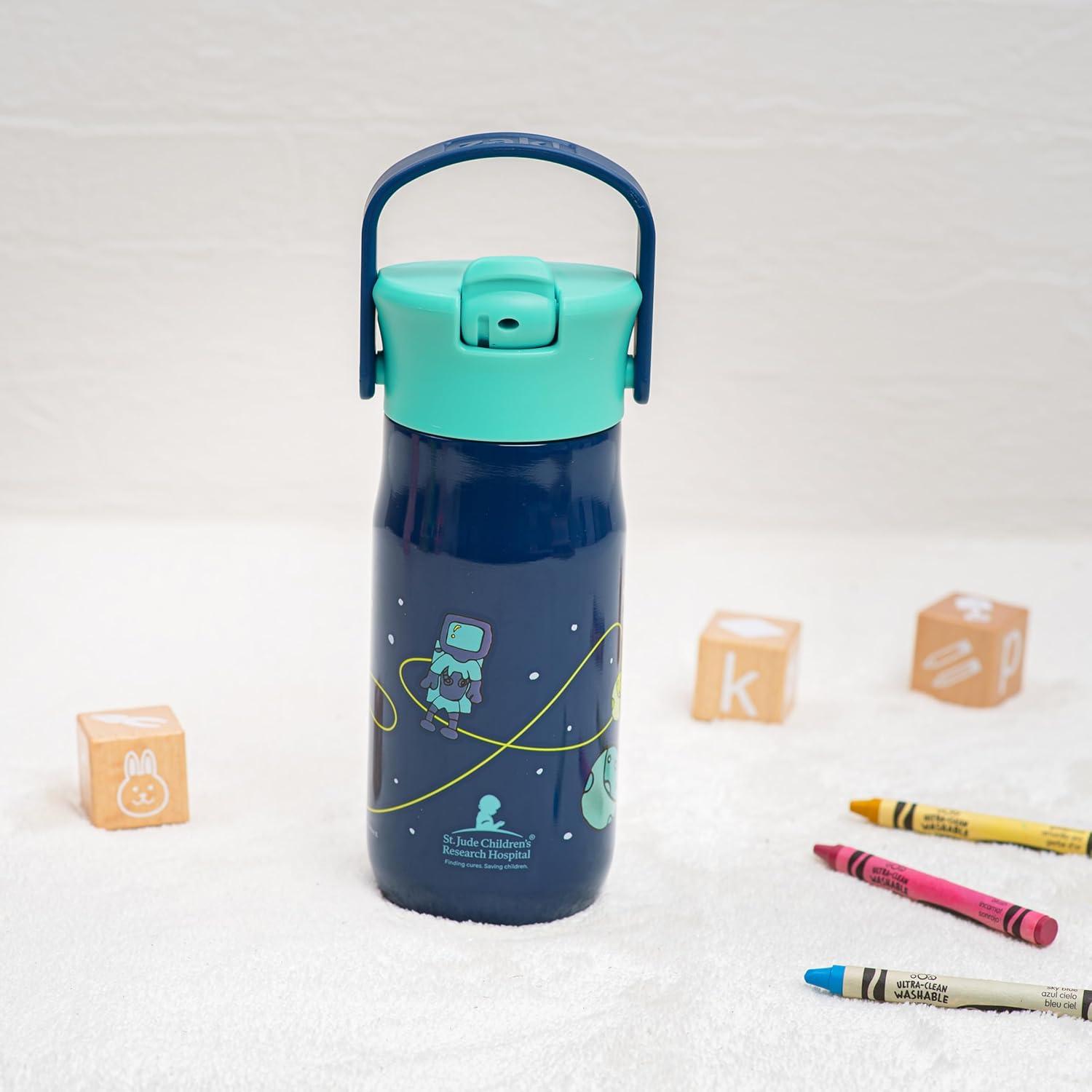imageZak Designs Harmony Water Bottle Benefiting St Jude For Travel or At Home 32oz Stainless Steel is LeakProof When Closed and Vacuum Insulated with Straw Lid and Carry Handle Purple OmbreSt Jude Space