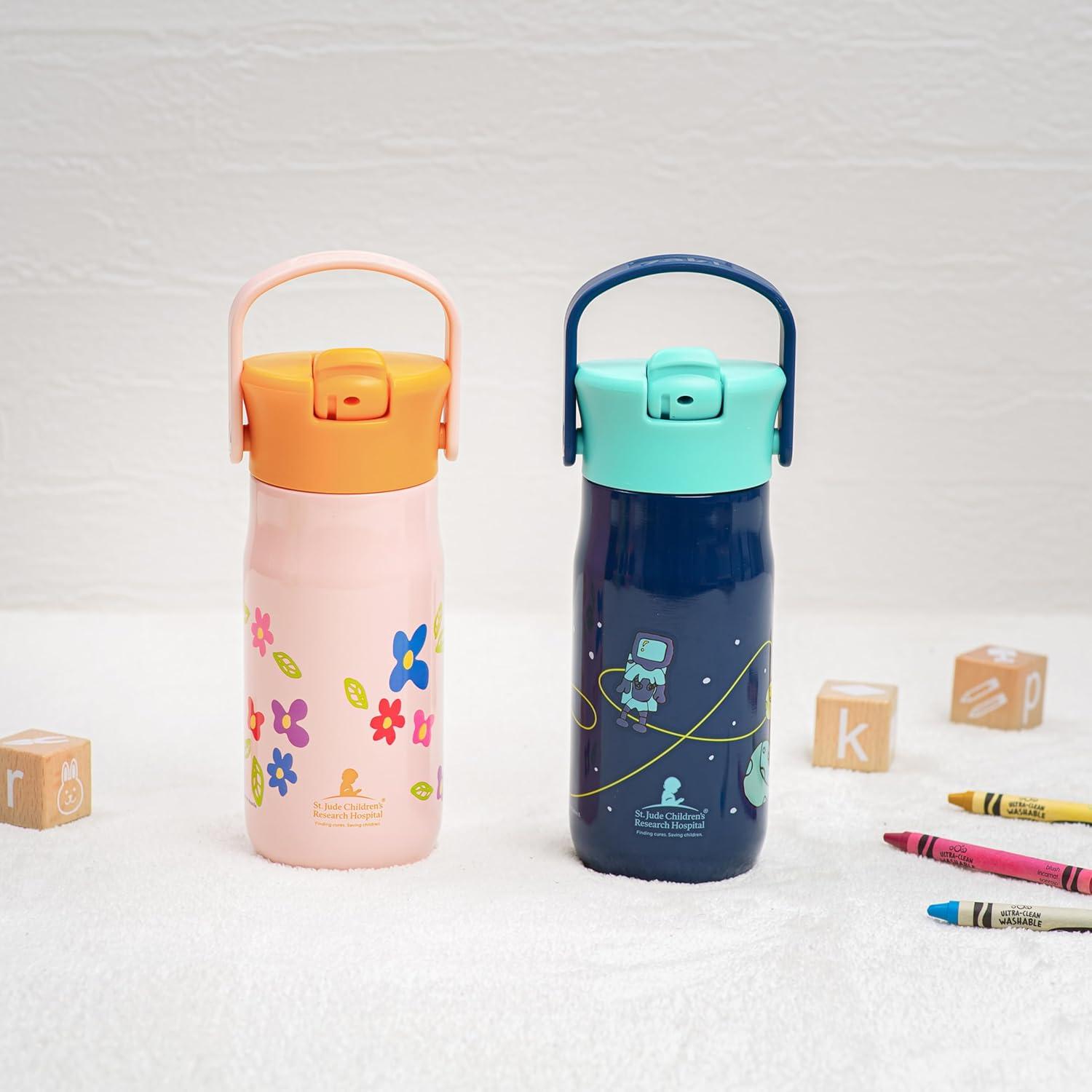 imageZak Designs Harmony Water Bottle Benefiting St Jude For Travel or At Home 32oz Stainless Steel is LeakProof When Closed and Vacuum Insulated with Straw Lid and Carry Handle Purple OmbreSt Jude Space