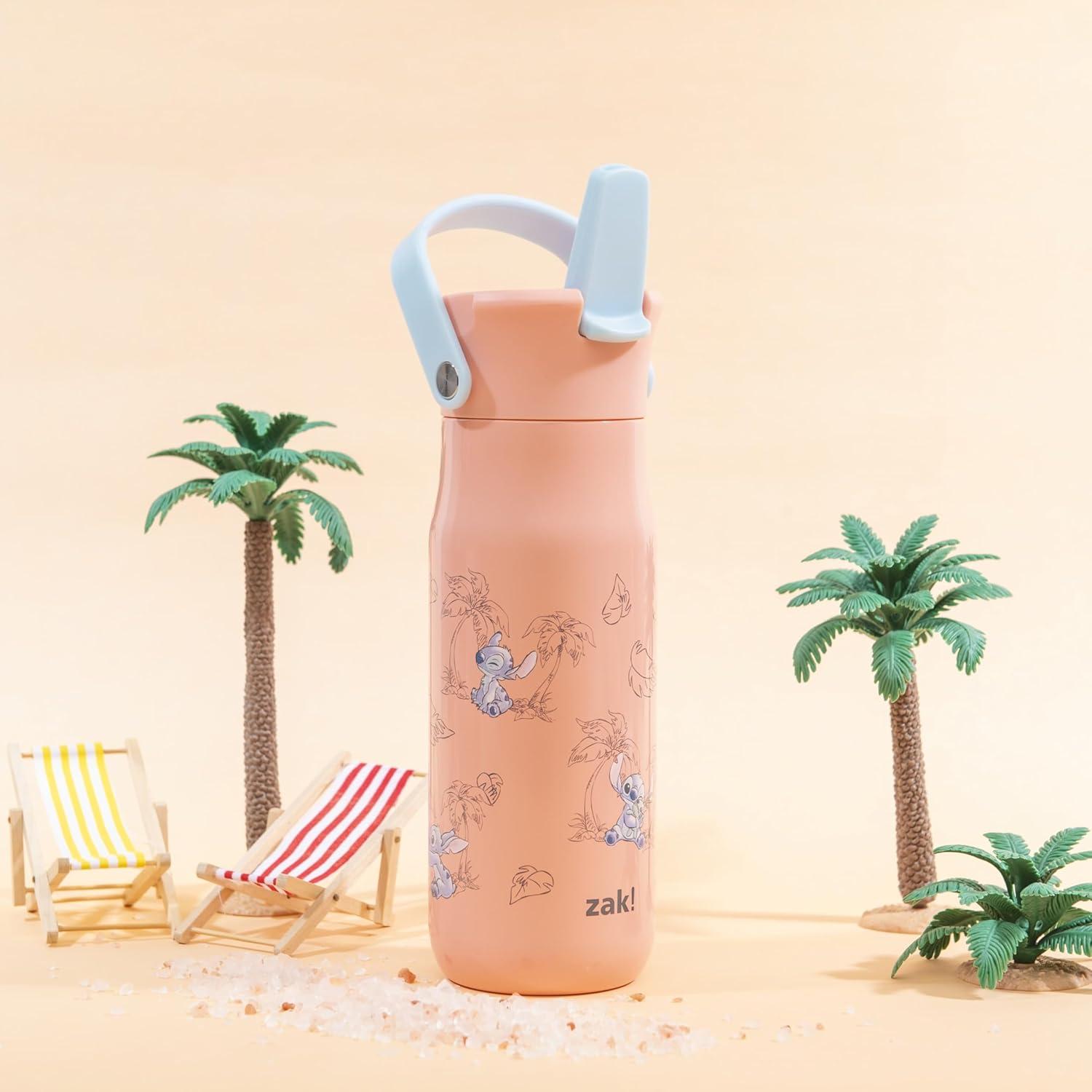 imageZak Designs Harmony Water Bottle Benefiting St Jude For Travel or At Home 32oz Stainless Steel is LeakProof When Closed and Vacuum Insulated with Straw Lid and Carry Handle Purple OmbreDisneys Stitch