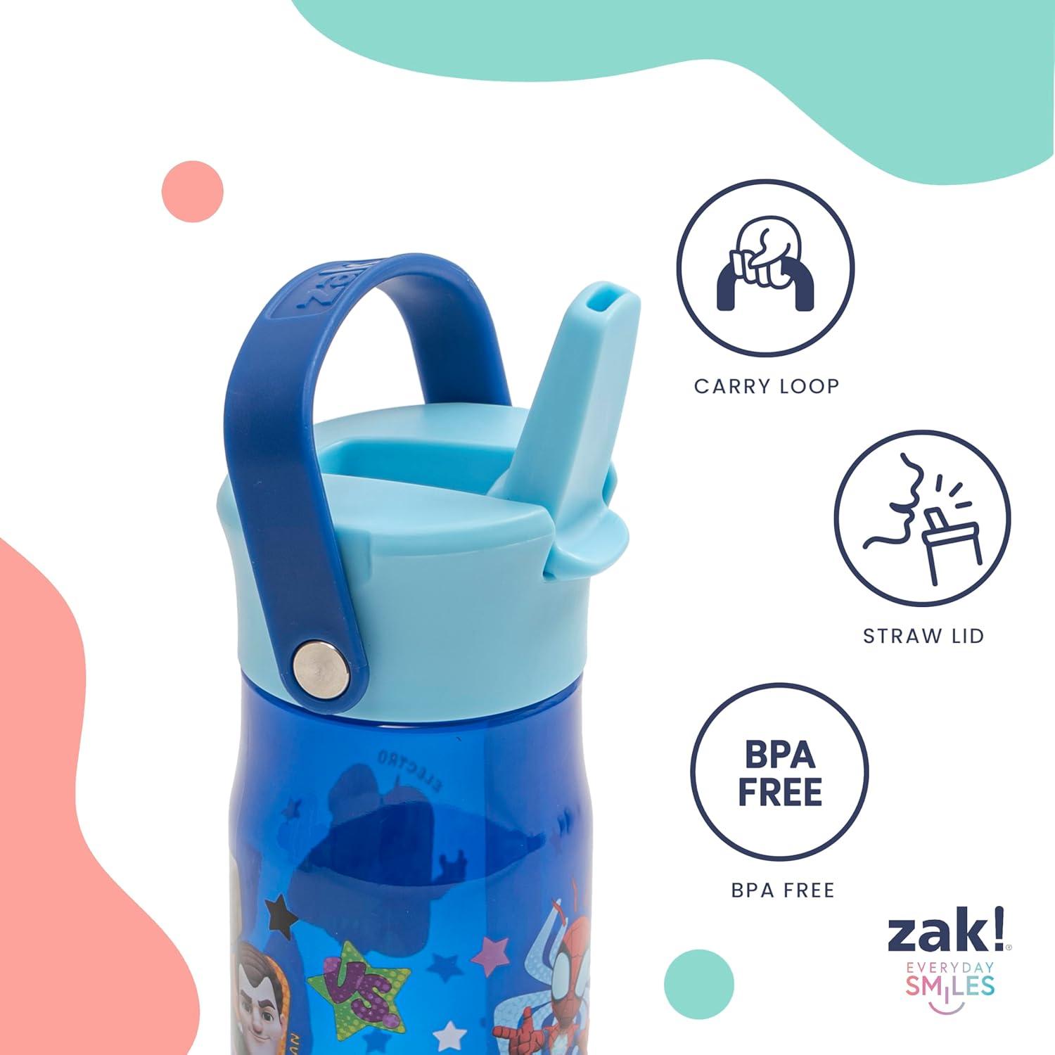imageZak Designs Harmony Water Bottle Benefiting St Jude For Travel or At Home 32oz Stainless Steel is LeakProof When Closed and Vacuum Insulated with Straw Lid and Carry Handle Purple OmbreMarvel Spidey and His Amazing Friends