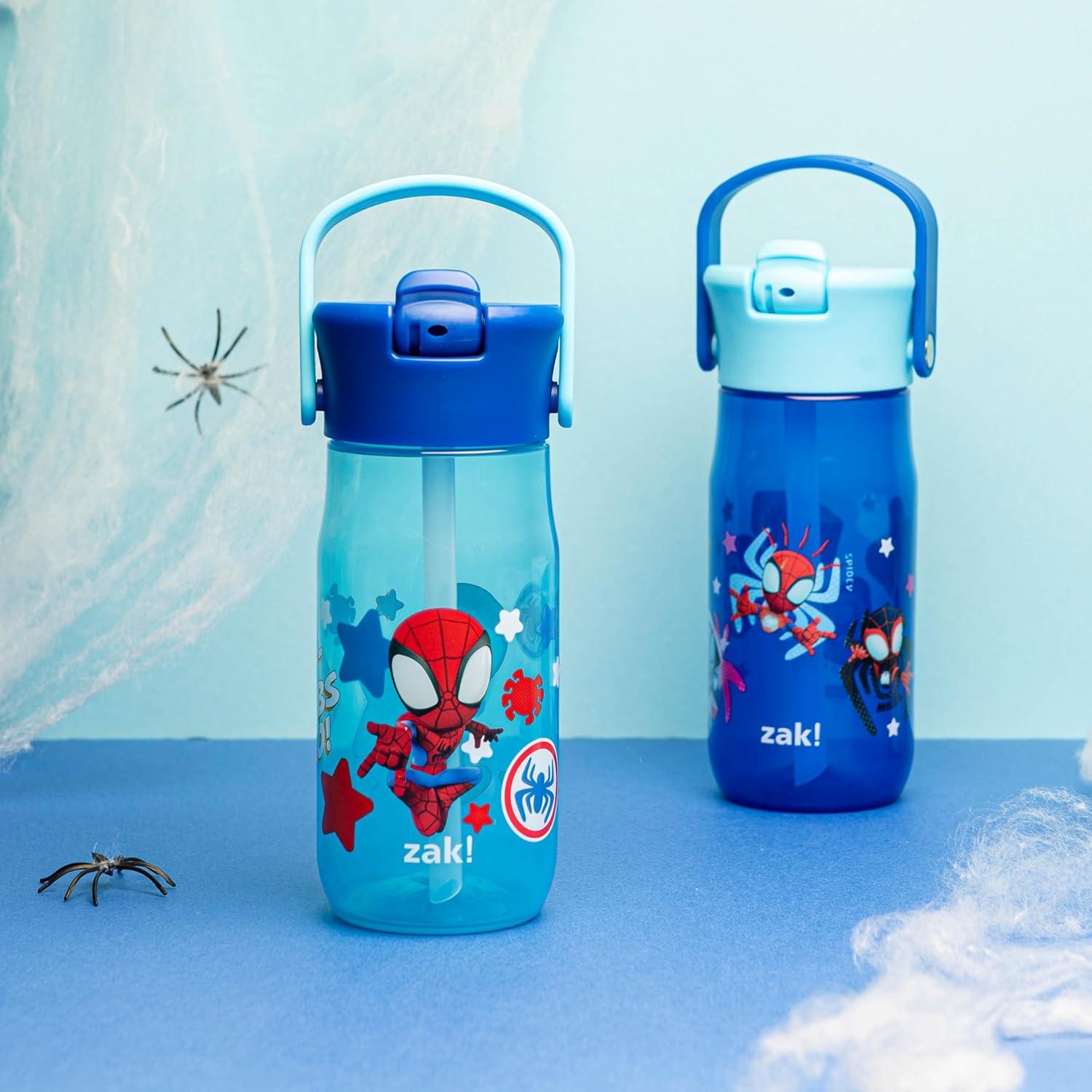imageZak Designs Harmony Water Bottle Benefiting St Jude For Travel or At Home 32oz Stainless Steel is LeakProof When Closed and Vacuum Insulated with Straw Lid and Carry Handle Purple OmbreMarvel Spidey and His Amazing Friends