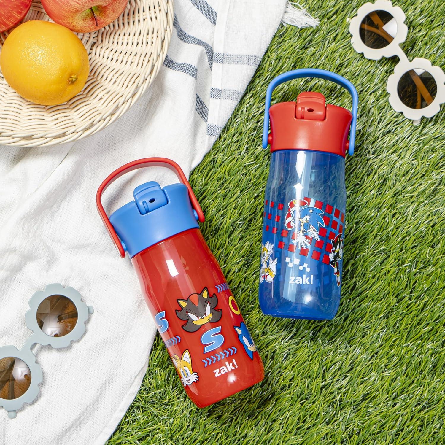 imageZak Designs Harmony Water Bottle Benefiting St Jude For Travel or At Home 32oz Stainless Steel is LeakProof When Closed and Vacuum Insulated with Straw Lid and Carry Handle Purple OmbreSonic the Hedgehog