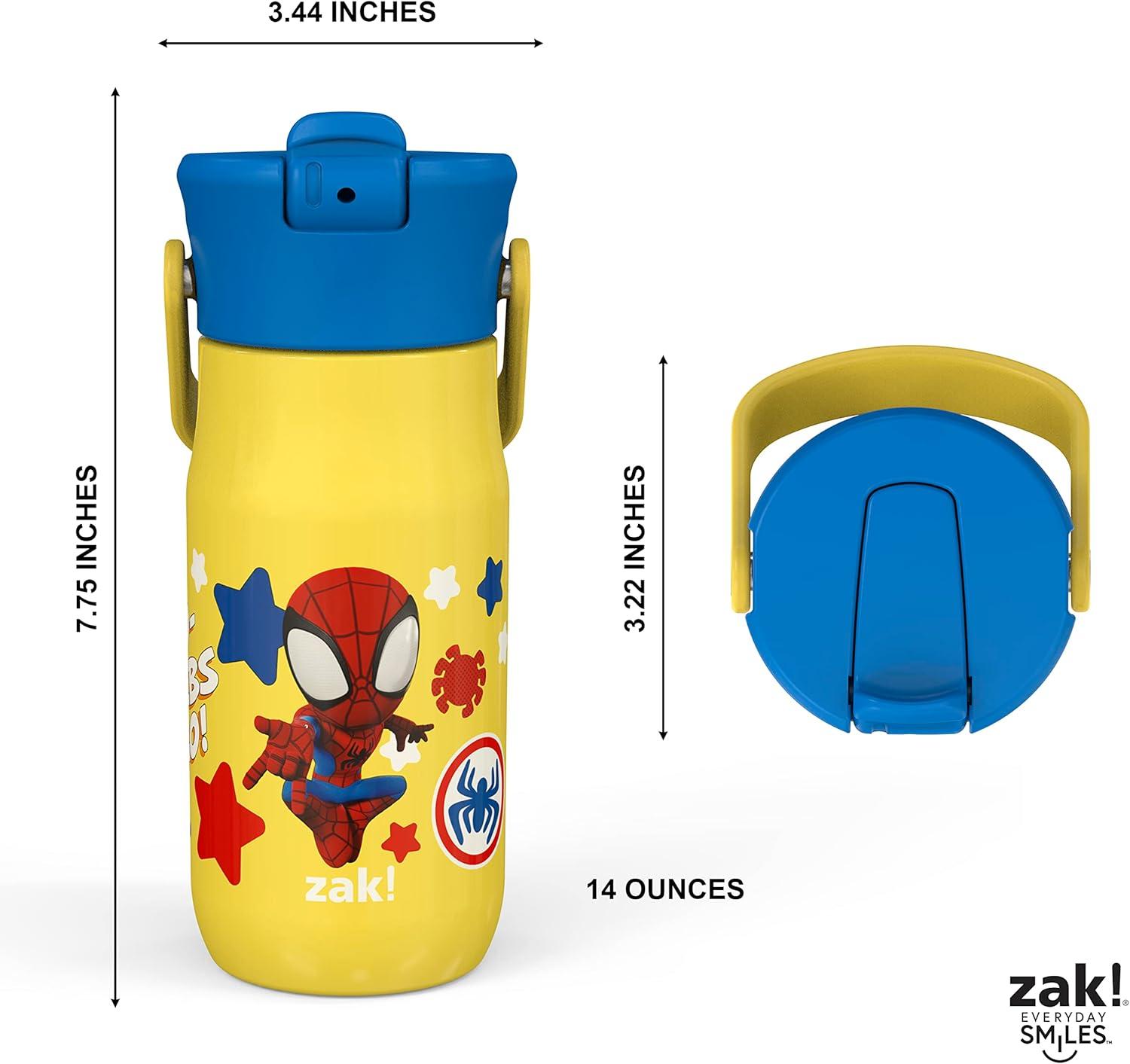imageZak Designs Harmony Water Bottle Benefiting St Jude For Travel or At Home 32oz Stainless Steel is LeakProof When Closed and Vacuum Insulated with Straw Lid and Carry Handle Purple OmbreSpiderman