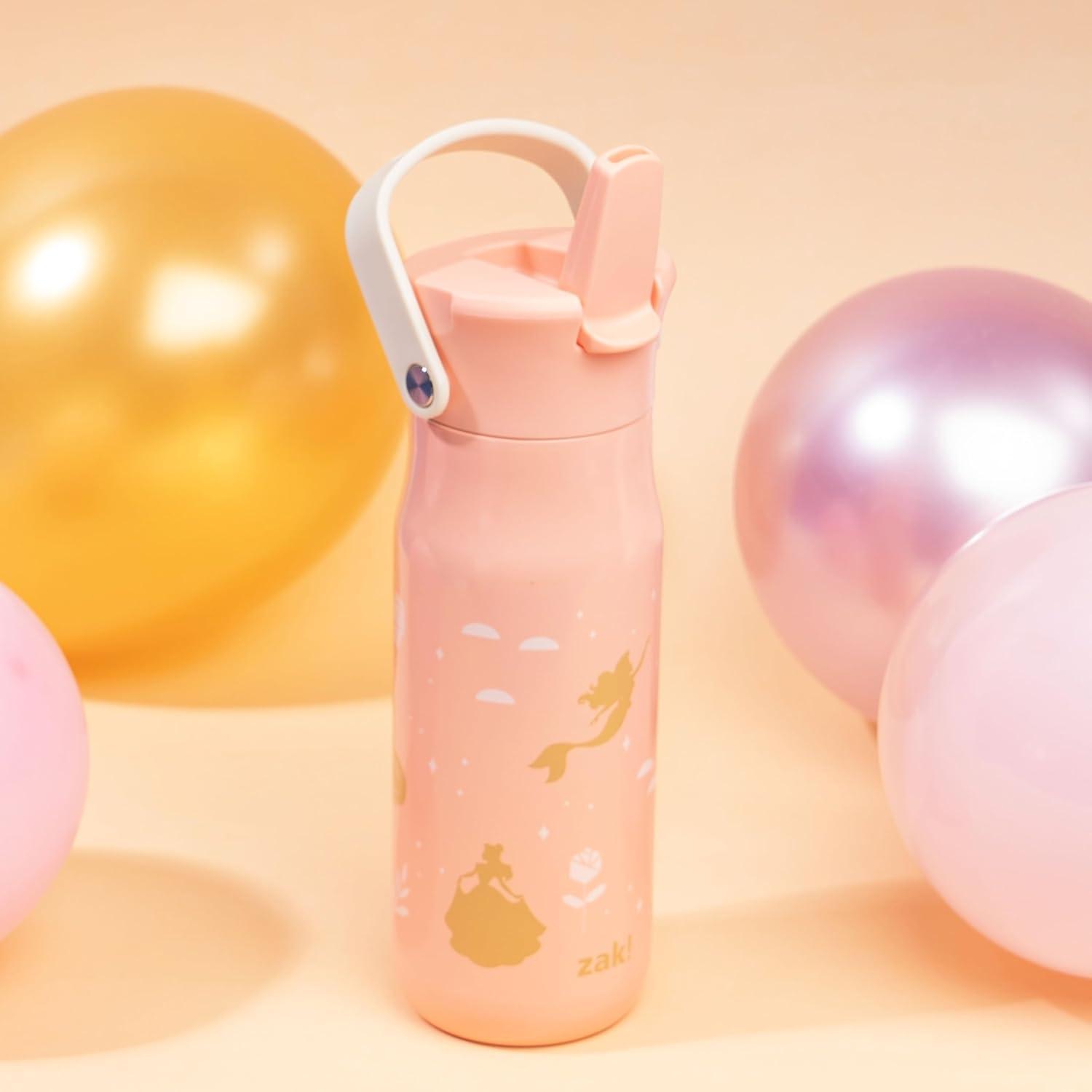 imageZak Designs Harmony Water Bottle Benefiting St Jude For Travel or At Home 32oz Stainless Steel is LeakProof When Closed and Vacuum Insulated with Straw Lid and Carry Handle Purple OmbreDisney Princess Ariel  Aurora  Belle  Cinderella  Jasmine  Moana  Rapunzel  Tiana