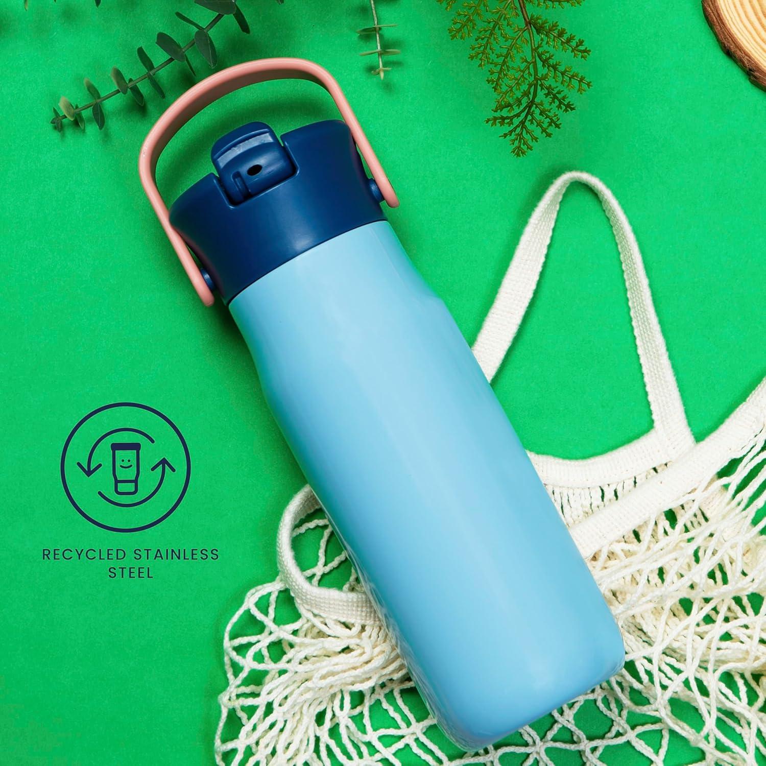 imageZak Designs Harmony Water Bottle Benefiting St Jude For Travel or At Home 32oz Stainless Steel is LeakProof When Closed and Vacuum Insulated with Straw Lid and Carry Handle Purple OmbreDisneys Stitch