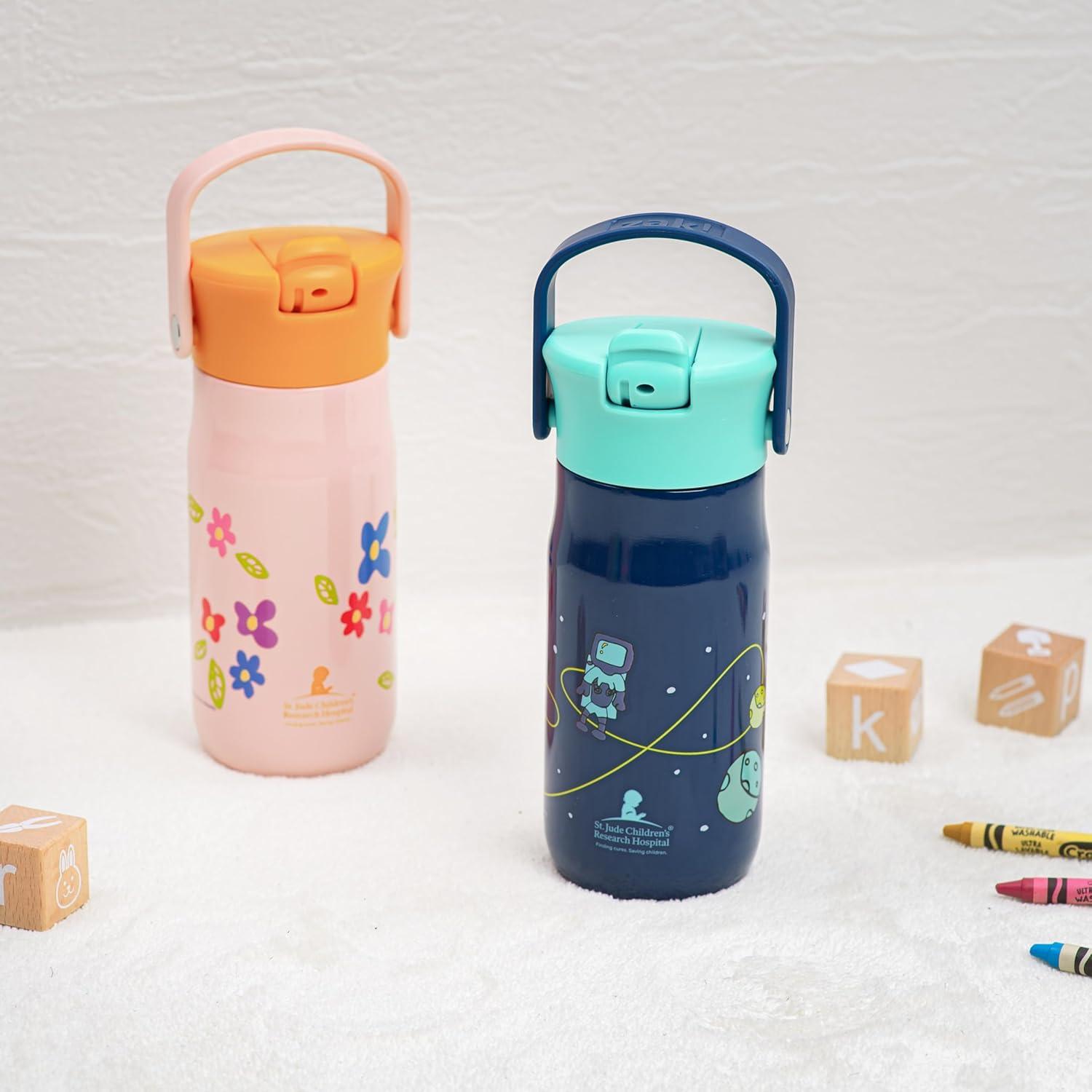 imageZak Designs Harmony Water Bottle Benefiting St Jude For Travel or At Home 32oz Stainless Steel is LeakProof When Closed and Vacuum Insulated with Straw Lid and Carry Handle Purple OmbreSt Jude Space