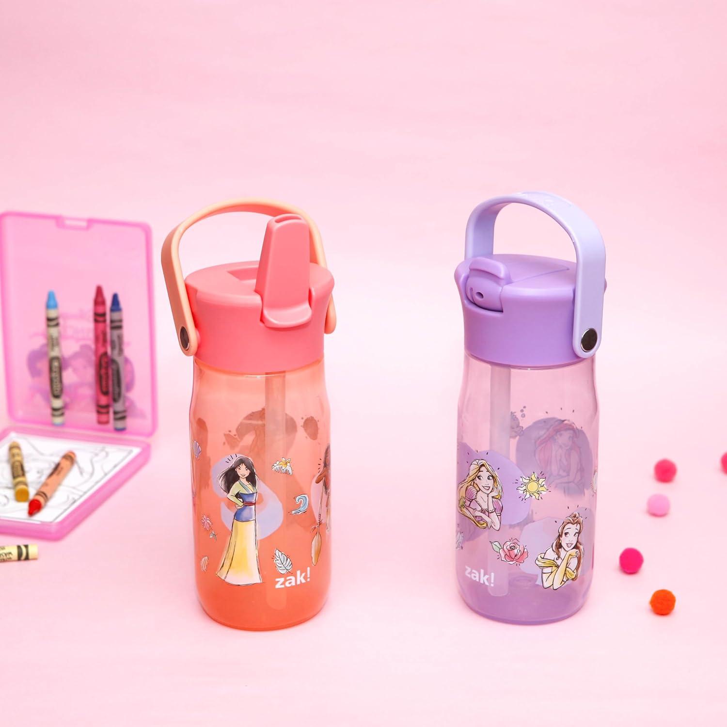 imageZak Designs Harmony Water Bottle Benefiting St Jude For Travel or At Home 32oz Stainless Steel is LeakProof When Closed and Vacuum Insulated with Straw Lid and Carry Handle Purple OmbreDisney Princess