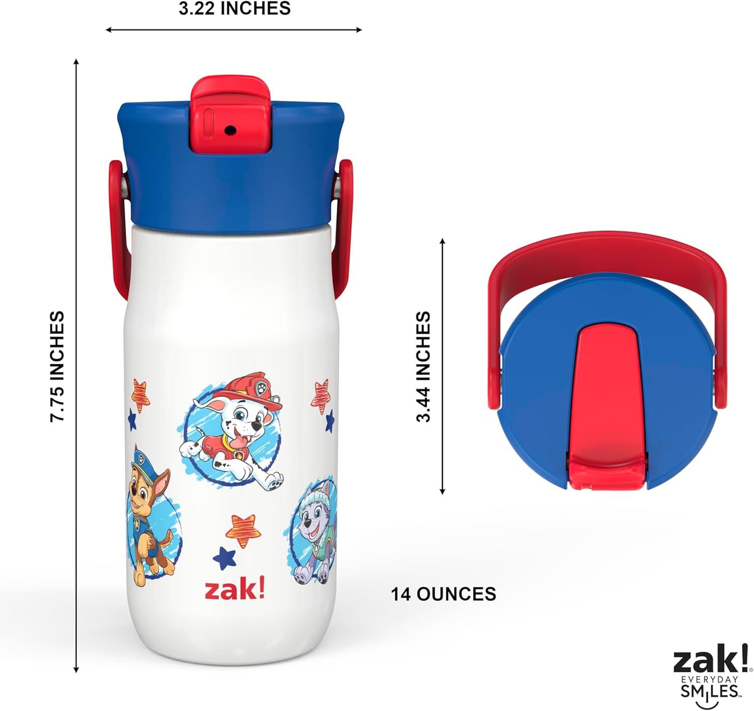 imageZak Designs Harmony Water Bottle Benefiting St Jude For Travel or At Home 32oz Stainless Steel is LeakProof When Closed and Vacuum Insulated with Straw Lid and Carry Handle Purple OmbrePAW Patrol