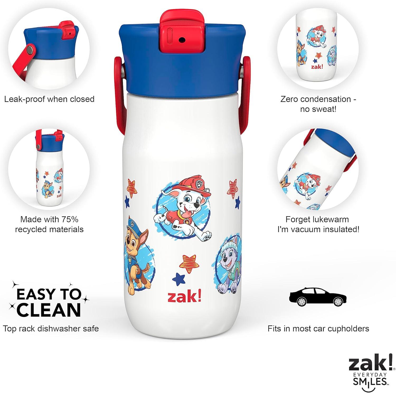 imageZak Designs Harmony Water Bottle Benefiting St Jude For Travel or At Home 32oz Stainless Steel is LeakProof When Closed and Vacuum Insulated with Straw Lid and Carry Handle Purple OmbrePAW Patrol