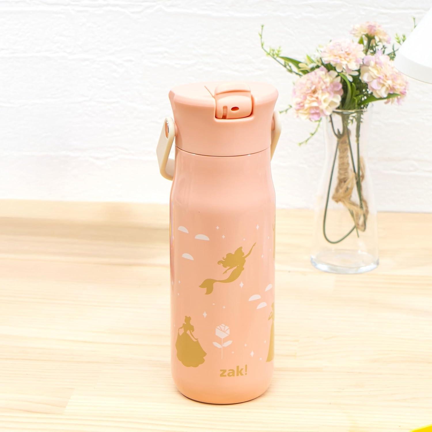 imageZak Designs Harmony Water Bottle Benefiting St Jude For Travel or At Home 32oz Stainless Steel is LeakProof When Closed and Vacuum Insulated with Straw Lid and Carry Handle Purple OmbreDisney Princess Ariel  Aurora  Belle  Cinderella  Jasmine  Moana  Rapunzel  Tiana