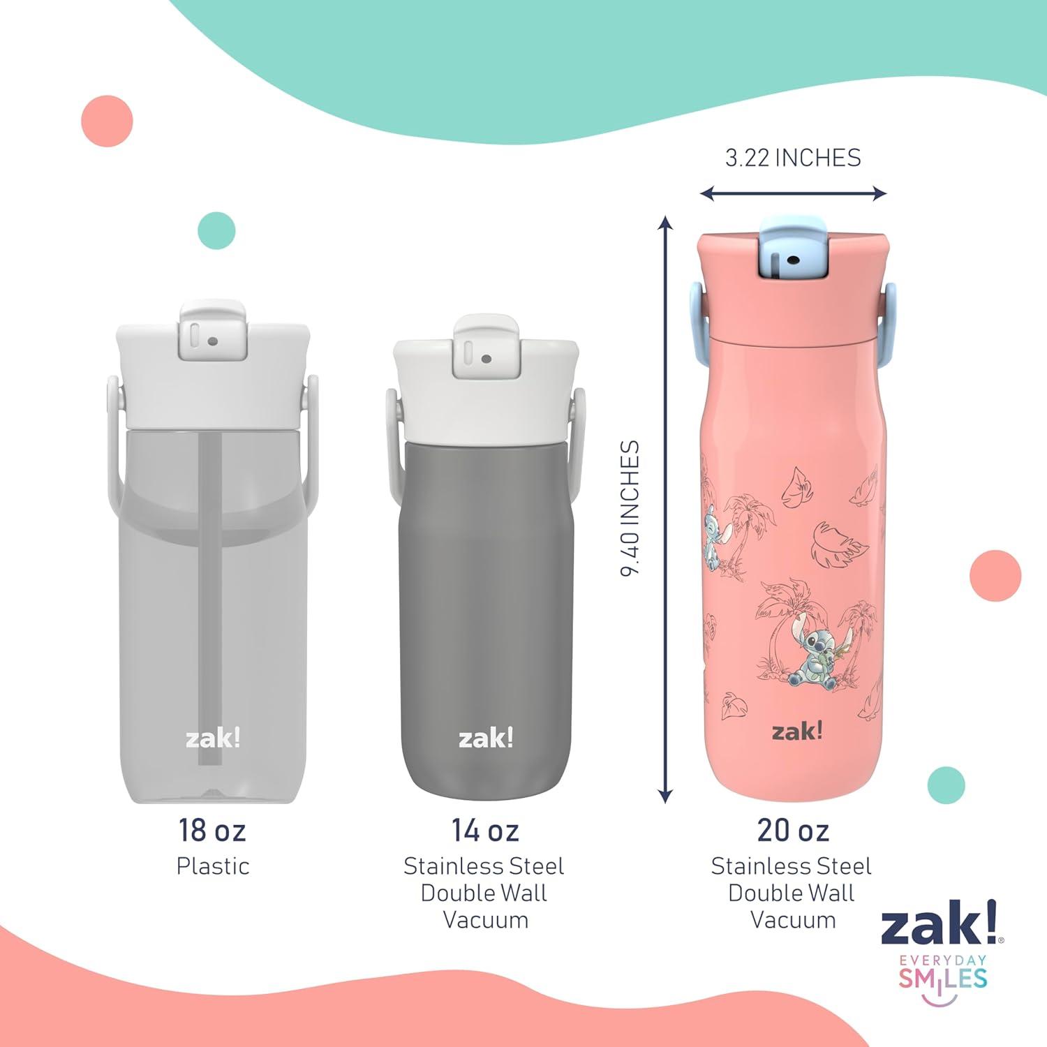 imageZak Designs Harmony Water Bottle Benefiting St Jude For Travel or At Home 32oz Stainless Steel is LeakProof When Closed and Vacuum Insulated with Straw Lid and Carry Handle Purple OmbreDisneys Stitch