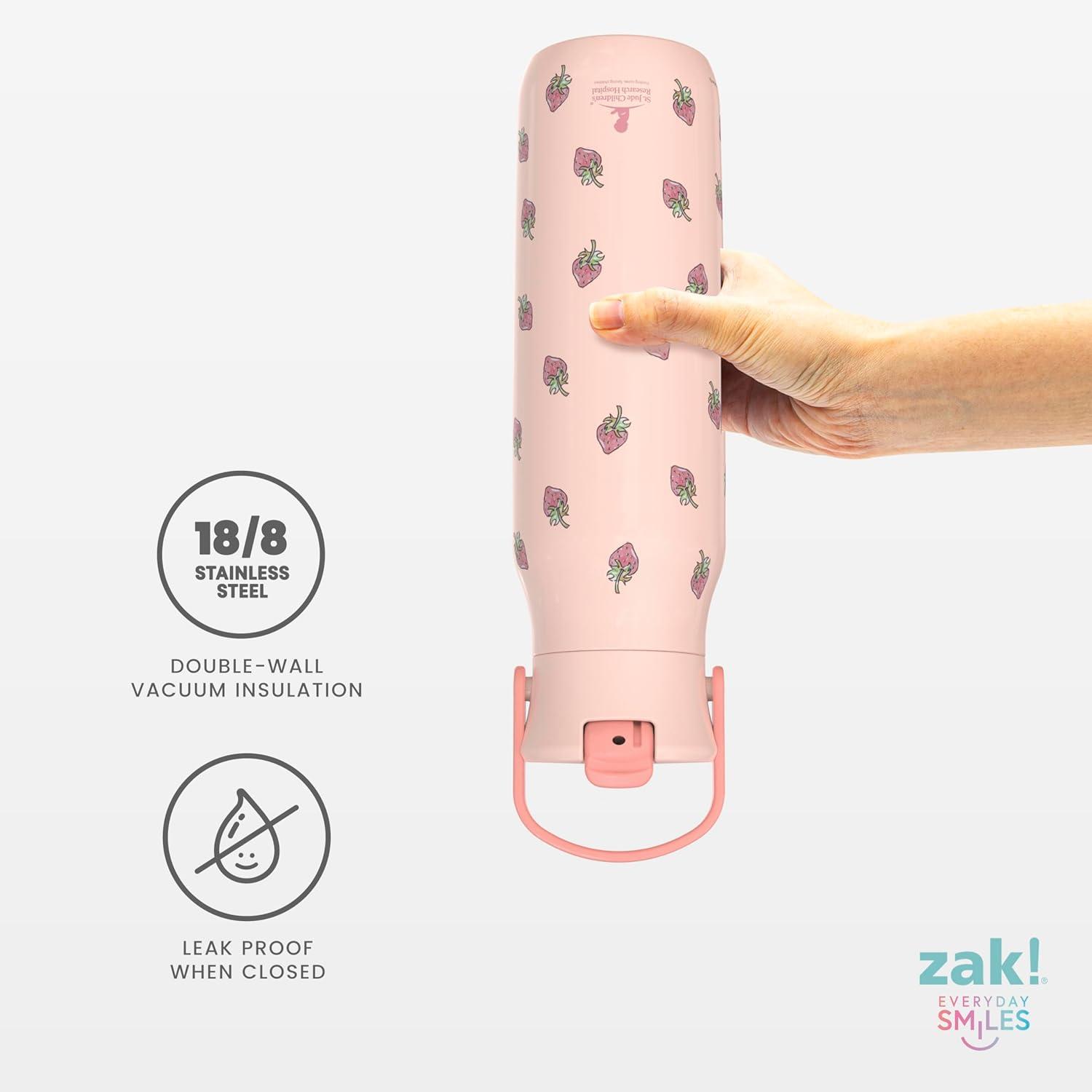 imageZak Designs Harmony Water Bottle Benefiting St Jude For Travel or At Home 32oz Stainless Steel is LeakProof When Closed and Vacuum Insulated with Straw Lid and Carry Handle Purple OmbreSt Jude Purple Ombre