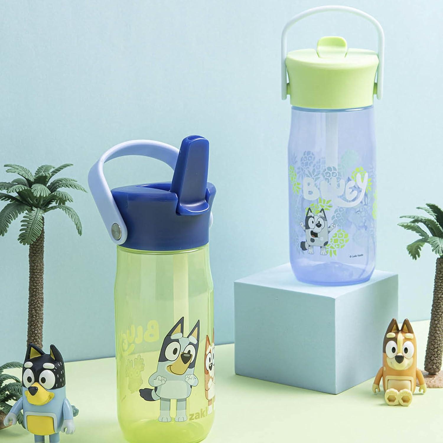 imageZak Designs Harmony Water Bottle Benefiting St Jude For Travel or At Home 32oz Stainless Steel is LeakProof When Closed and Vacuum Insulated with Straw Lid and Carry Handle Purple OmbreBluey and Bingo