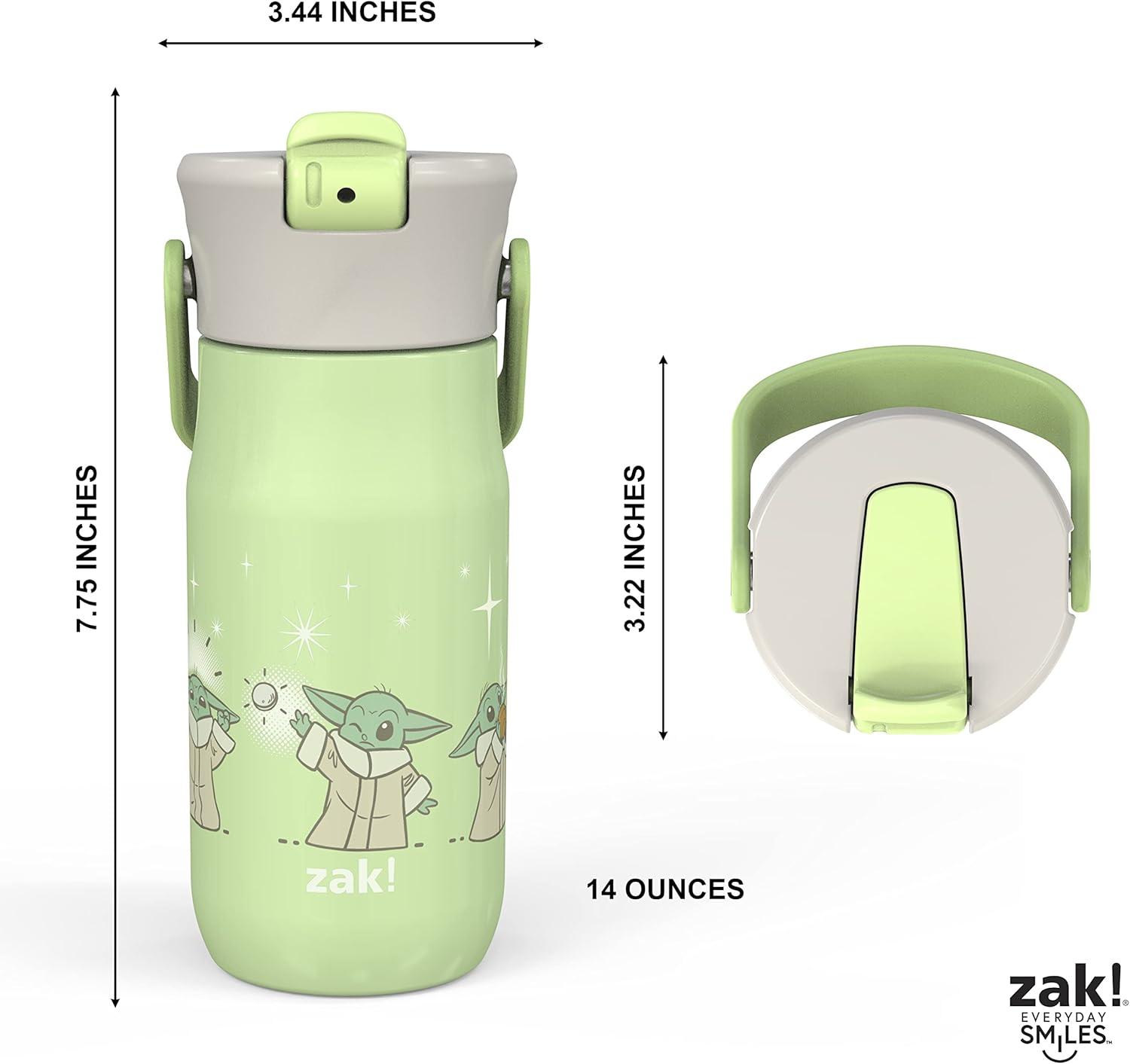 imageZak Designs Harmony Water Bottle Benefiting St Jude For Travel or At Home 32oz Stainless Steel is LeakProof When Closed and Vacuum Insulated with Straw Lid and Carry Handle Purple OmbreBaby Yoda Grogu