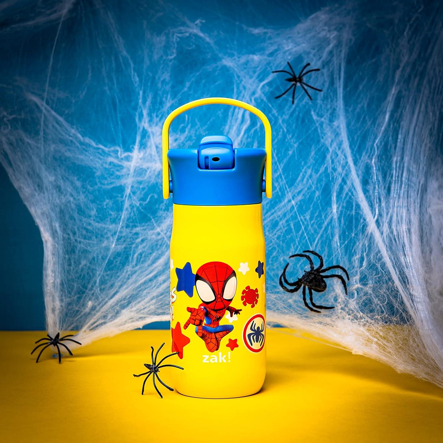 imageZak Designs Harmony Water Bottle Benefiting St Jude For Travel or At Home 32oz Stainless Steel is LeakProof When Closed and Vacuum Insulated with Straw Lid and Carry Handle Purple OmbreSpiderman