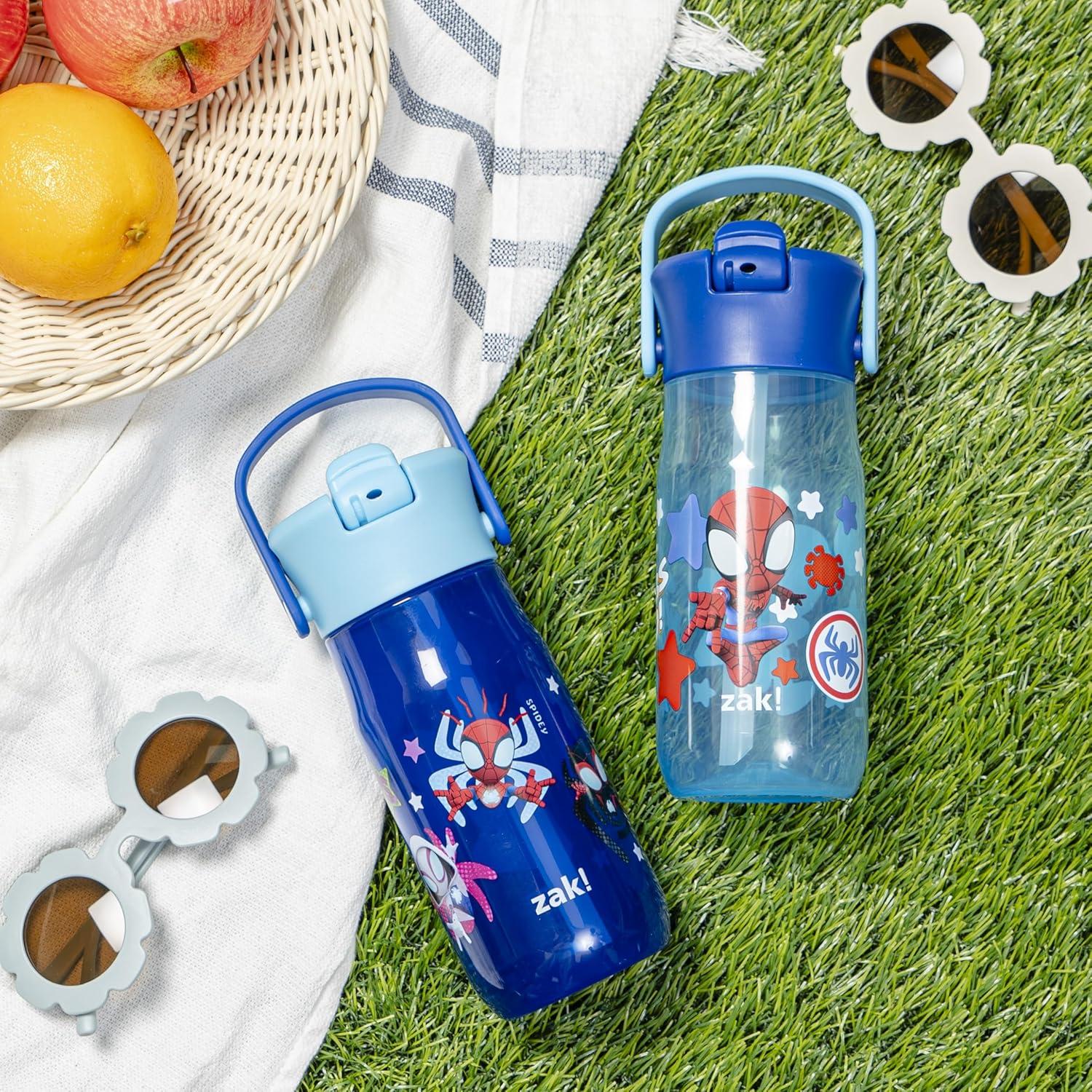 imageZak Designs Harmony Water Bottle Benefiting St Jude For Travel or At Home 32oz Stainless Steel is LeakProof When Closed and Vacuum Insulated with Straw Lid and Carry Handle Purple OmbreMarvel Spidey and His Amazing Friends