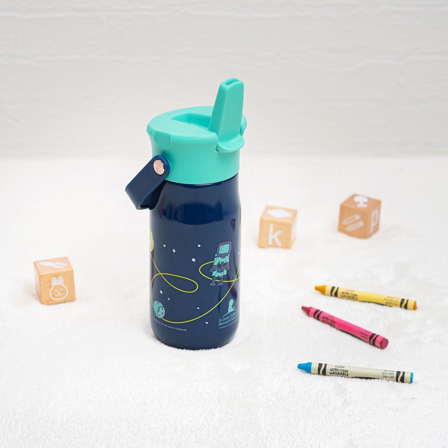 imageZak Designs Harmony Water Bottle Benefiting St Jude For Travel or At Home 32oz Stainless Steel is LeakProof When Closed and Vacuum Insulated with Straw Lid and Carry Handle Purple OmbreSt Jude Space