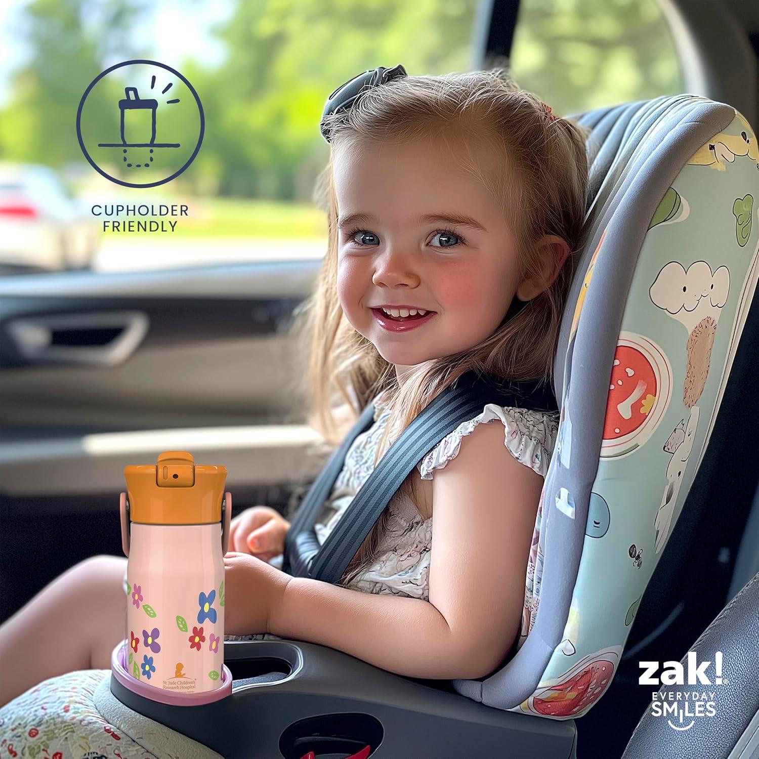 imageZak Designs Harmony Water Bottle Benefiting St Jude For Travel or At Home 32oz Stainless Steel is LeakProof When Closed and Vacuum Insulated with Straw Lid and Carry Handle Purple OmbreSt Jude Space