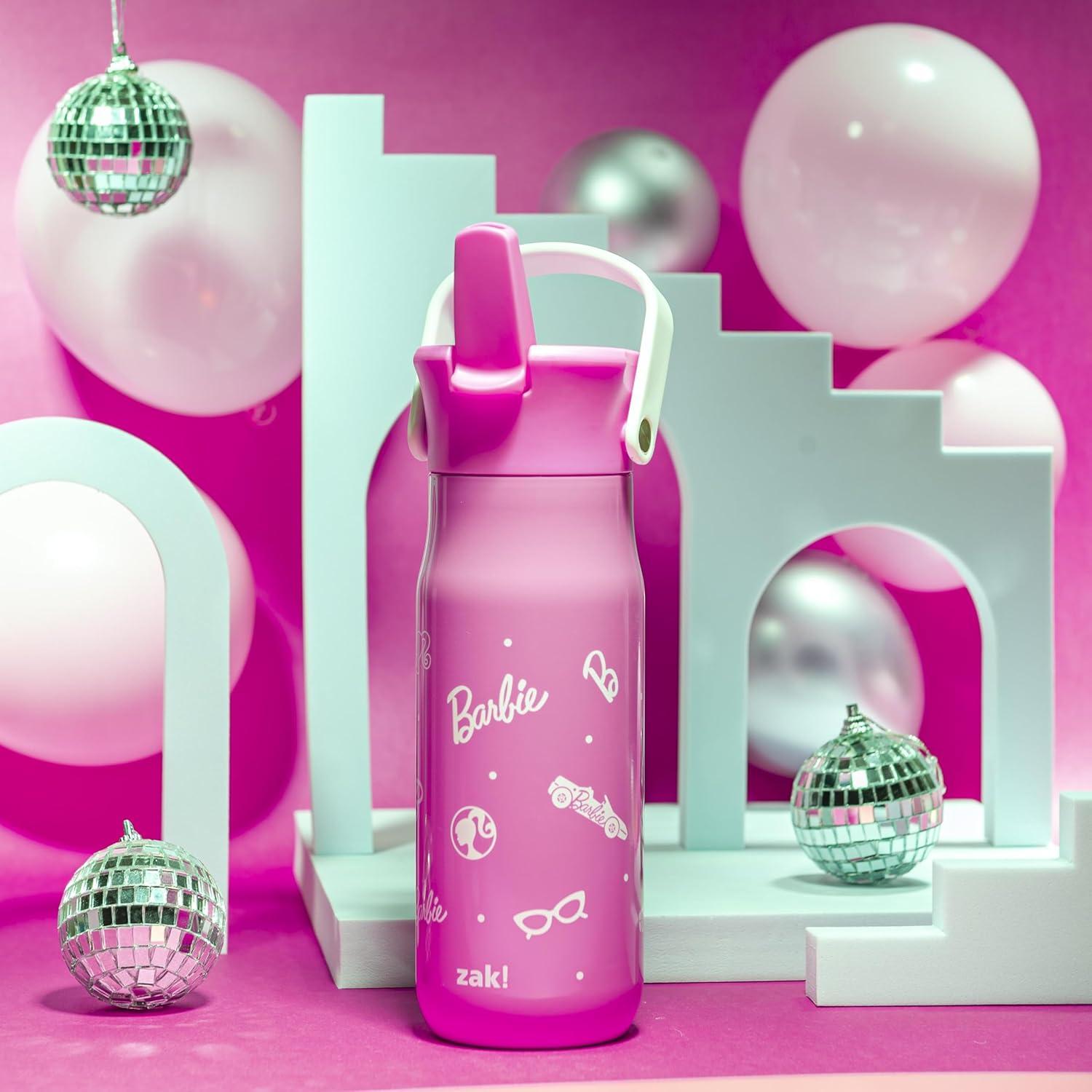 imageZak Designs Harmony Water Bottle Benefiting St Jude For Travel or At Home 32oz Stainless Steel is LeakProof When Closed and Vacuum Insulated with Straw Lid and Carry Handle Purple OmbreBarbiePink