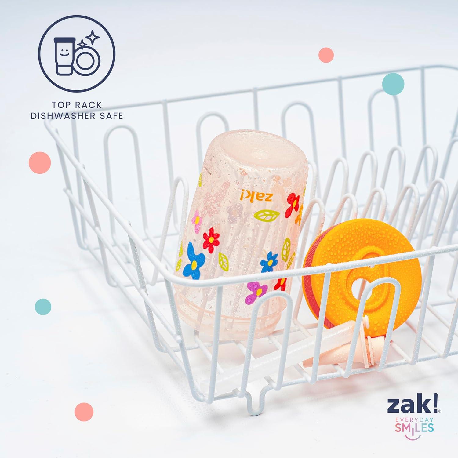 imageZak Designs Kelso Toddler Tumblers Benefiting St Jude For Travel or At Home 15oz 2Pack Durable Plastic Sippy Cups With LeakProof Design is Perfect For Kids Floral and CactusSt Jude Floral and Cactus