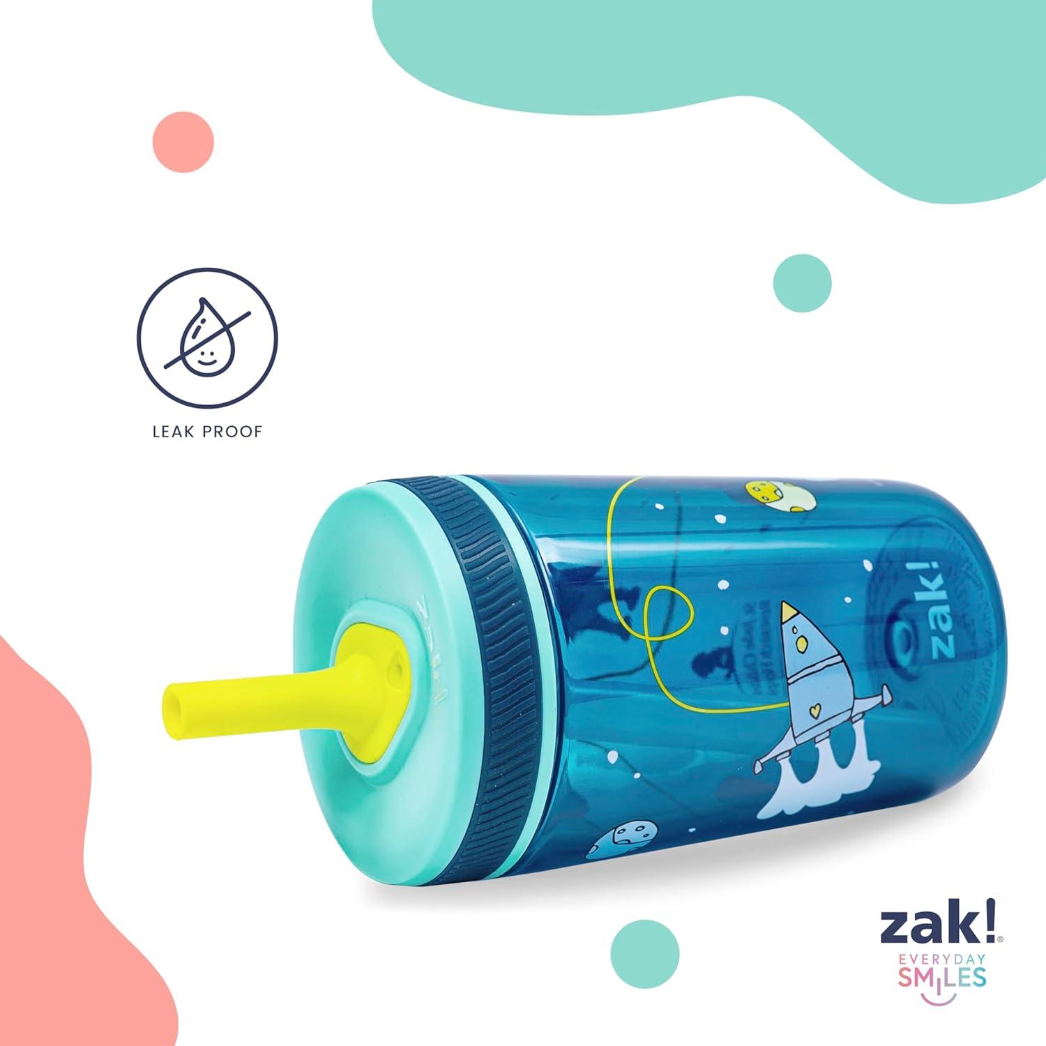 imageZak Designs Kelso Toddler Tumblers Benefiting St Jude For Travel or At Home 15oz 2Pack Durable Plastic Sippy Cups With LeakProof Design is Perfect For Kids Floral and CactusSt Jude Space and Smiles