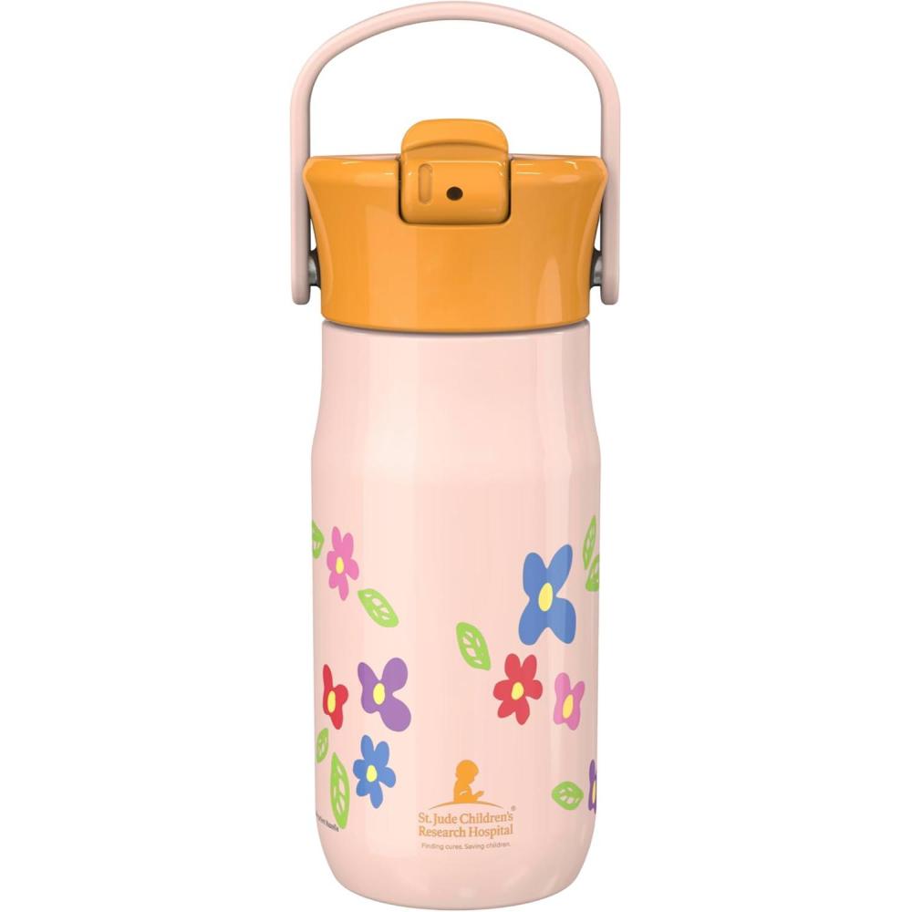 imageZak Designs Harmony Water Bottle Benefiting St Jude For Travel or At Home 32oz Stainless Steel is LeakProof When Closed and Vacuum Insulated with Straw Lid and Carry Handle Purple OmbreSt Jude Floral