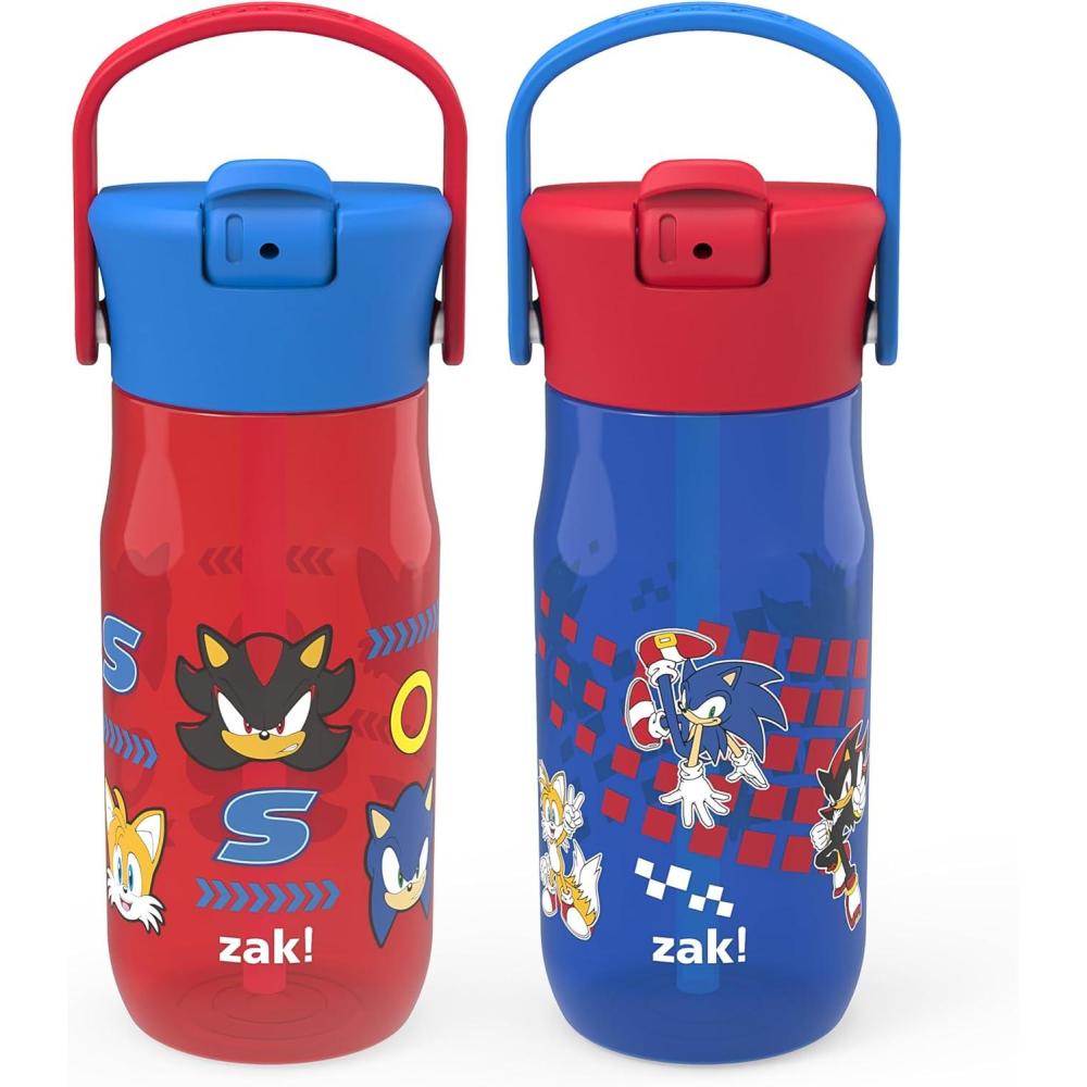 imageZak Designs Harmony Water Bottle Benefiting St Jude For Travel or At Home 32oz Stainless Steel is LeakProof When Closed and Vacuum Insulated with Straw Lid and Carry Handle Purple OmbreSonic the Hedgehog