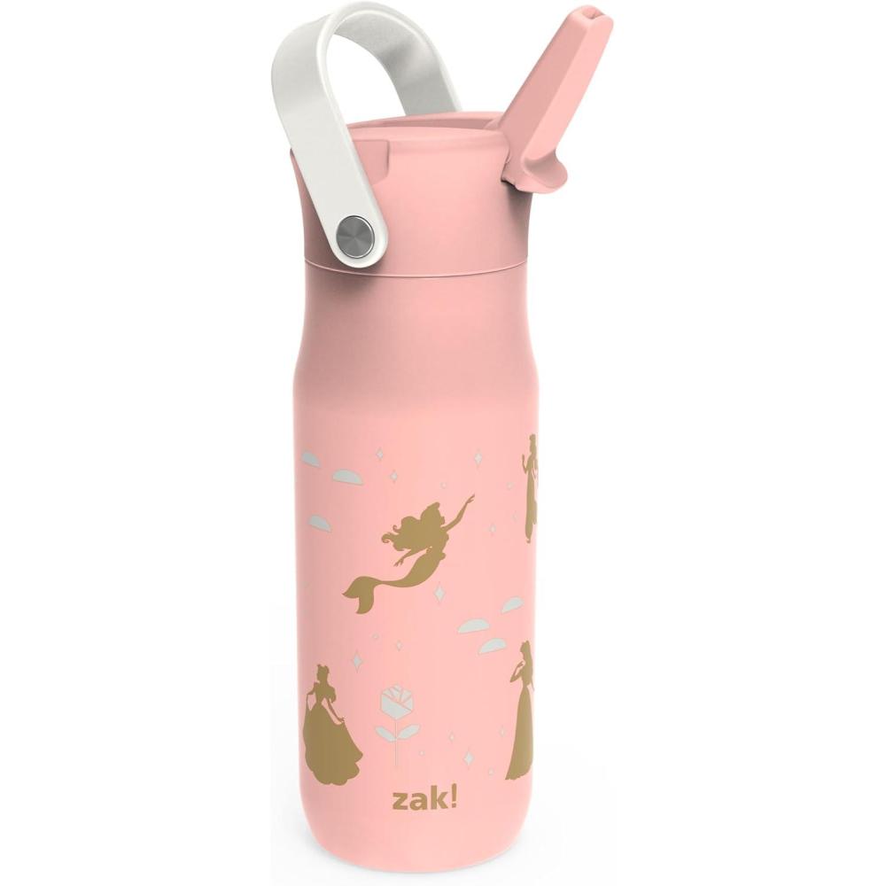 imageZak Designs Harmony Water Bottle Benefiting St Jude For Travel or At Home 32oz Stainless Steel is LeakProof When Closed and Vacuum Insulated with Straw Lid and Carry Handle Purple OmbreDisney Princess Ariel  Aurora  Belle  Cinderella  Jasmine  Moana  Rapunzel  Tiana