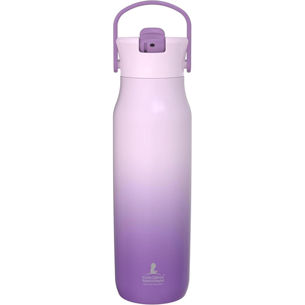 imageZak Designs Harmony Water Bottle Benefiting St Jude For Travel or At Home 32oz Stainless Steel is LeakProof When Closed and Vacuum Insulated with Straw Lid and Carry Handle Purple OmbreSt Jude Purple Ombre