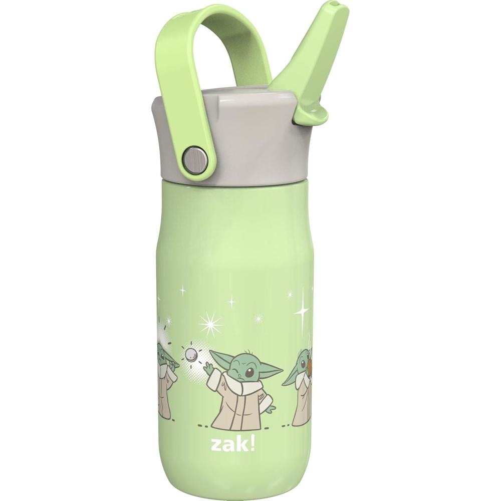 imageZak Designs Harmony Water Bottle Benefiting St Jude For Travel or At Home 32oz Stainless Steel is LeakProof When Closed and Vacuum Insulated with Straw Lid and Carry Handle Purple OmbreBaby Yoda Grogu