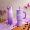 imageZak Designs Harmony Water Bottle Benefiting St Jude For Travel or At Home 32oz Stainless Steel is LeakProof When Closed and Vacuum Insulated with Straw Lid and Carry Handle Purple OmbreSt Jude Purple Ombre
