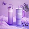 imageZak Designs Harmony Water Bottle Benefiting St Jude For Travel or At Home 32oz Stainless Steel is LeakProof When Closed and Vacuum Insulated with Straw Lid and Carry Handle Purple OmbreSt Jude Purple Ombre