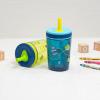 imageZak Designs Kelso Toddler Tumblers Benefiting St Jude For Travel or At Home 15oz 2Pack Durable Plastic Sippy Cups With LeakProof Design is Perfect For Kids Floral and CactusSt Jude Space and Smiles