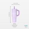 imageZak Designs Sutton Travel Tumbler Benefiting St Jude For On the Go 40oz Stainless Steel with Vacuum Insulation Silicone Straw and Carry Handle for Cold Drinks HopeSt Jude Hope