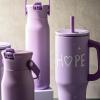 imageZak Designs Sutton Travel Tumbler Benefiting St Jude For On the Go 40oz Stainless Steel with Vacuum Insulation Silicone Straw and Carry Handle for Cold Drinks HopeSt Jude Hope