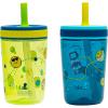 imageZak Designs Kelso Toddler Tumblers Benefiting St Jude For Travel or At Home 15oz 2Pack Durable Plastic Sippy Cups With LeakProof Design is Perfect For Kids Floral and CactusSt Jude Space and Smiles