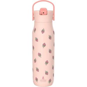 imageZak Designs Harmony Water Bottle Benefiting St Jude For Travel or At Home 32oz Stainless Steel is LeakProof When Closed and Vacuum Insulated with Straw Lid and Carry Handle Purple OmbreSt Jude Strawberry