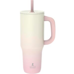 imageZak Designs Sutton Travel Tumbler Benefiting St Jude For On the Go 40oz Stainless Steel with Vacuum Insulation Silicone Straw and Carry Handle for Cold Drinks HopeSt Jude Pink Ombre