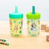 imageZak Designs Bluey Capri Toddler Tumbler For Travel or At Home 10oz 2Pack Durable Plastic Sippy Cups With Handle and LeakProof Design are Perfect For Kids Bluey and BingoBluey 9oz