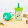 imageZak Designs Bluey Capri Toddler Tumbler For Travel or At Home 10oz 2Pack Durable Plastic Sippy Cups With Handle and LeakProof Design are Perfect For Kids Bluey and BingoBluey 9oz